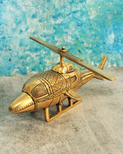 Load image into Gallery viewer, Vintage Brass Helicopter Showpiece: A Nostalgic Decor Accent - Style It by Hanika
