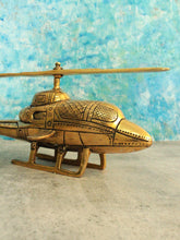 Load image into Gallery viewer, Vintage Brass Helicopter Showpiece: A Nostalgic Decor Accent - Style It by Hanika
