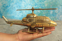 Load image into Gallery viewer, Vintage Brass Helicopter Showpiece: A Nostalgic Decor Accent - Style It by Hanika

