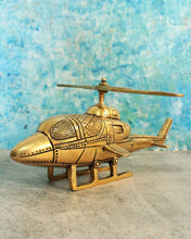 Load image into Gallery viewer, Vintage Brass Helicopter Showpiece: A Nostalgic Decor Accent - Style It by Hanika
