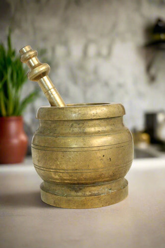 Vintage Brass Mortar and Pestle: A Timeless Culinary Companion - Style It by Hanika