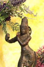 Load image into Gallery viewer, Vintage Brass Murti God Of Love Krishna Size 10.5 x 8.5 x 25 - Style It by Hanika
