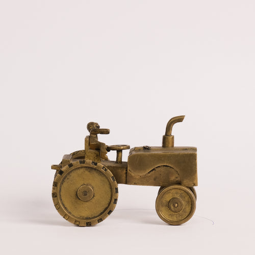 Vintage Brass Tractor with Steadfast Driver - Style It by Hanika