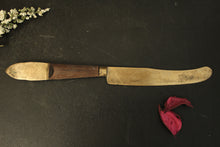Load image into Gallery viewer, Vintage Handcrafted Brass &amp; Wood Letter Opener / Butter Knife with Embossed Design - Style It by Hanika
