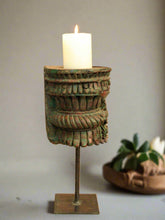 Load image into Gallery viewer, Vintage Wooden Hand Carved Candle Holder Stand - Style It by Hanika
