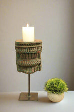 Load image into Gallery viewer, Vintage Wooden Hand Carved Candle Holder Stand - Style It by Hanika
