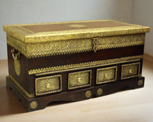 Load image into Gallery viewer, Vintage Wooden Trunk with Brass Fittings - A Sturdy and Stylish Storage Solution - Style It by Hanika
