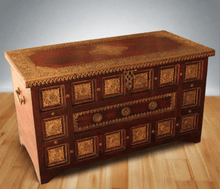 Load image into Gallery viewer, Vintage Wooden Trunk with Brass Fittings - A Sturdy and Stylish Storage Solution - Style It by Hanika
