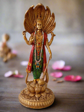 Load image into Gallery viewer, Vishnu Statue Copper Finish Look Dust Marble Vishnu Lord Narayana Idol Hand Painted Marble Standing Vishnu Sculpture for Home Decor - Style It by Hanika
