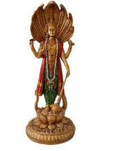 Load image into Gallery viewer, Vishnu Statue Copper Finish Look Dust Marble Vishnu Lord Narayana Idol Hand Painted Marble Standing Vishnu Sculpture for Home Decor - Style It by Hanika
