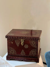Load image into Gallery viewer, Wooden Trunk with Brass Nailwork - Vintage Charm and Versatile Storage - Style It by Hanika
