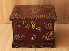 Load image into Gallery viewer, Wooden Trunk with Brass Nailwork - Vintage Charm and Versatile Storage - Style It by Hanika
