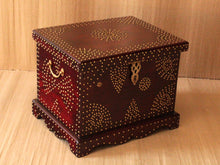 Load image into Gallery viewer, Wooden Trunk with Brass Nailwork - Vintage Charm and Versatile Storage - Style It by Hanika

