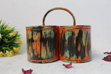 Load image into Gallery viewer, Abstract Color Metal 4 Khana Chutney or Vegetable Holder Size (LxBxH) - 7.25 x 7.25 x 6.25 Inches - Style It by Hanika

