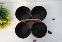 Load image into Gallery viewer, Abstract Color Metal 4 Khana Chutney or Vegetable Holder Size (LxBxH) - 7.25 x 7.25 x 6.25 Inches - Style It by Hanika
