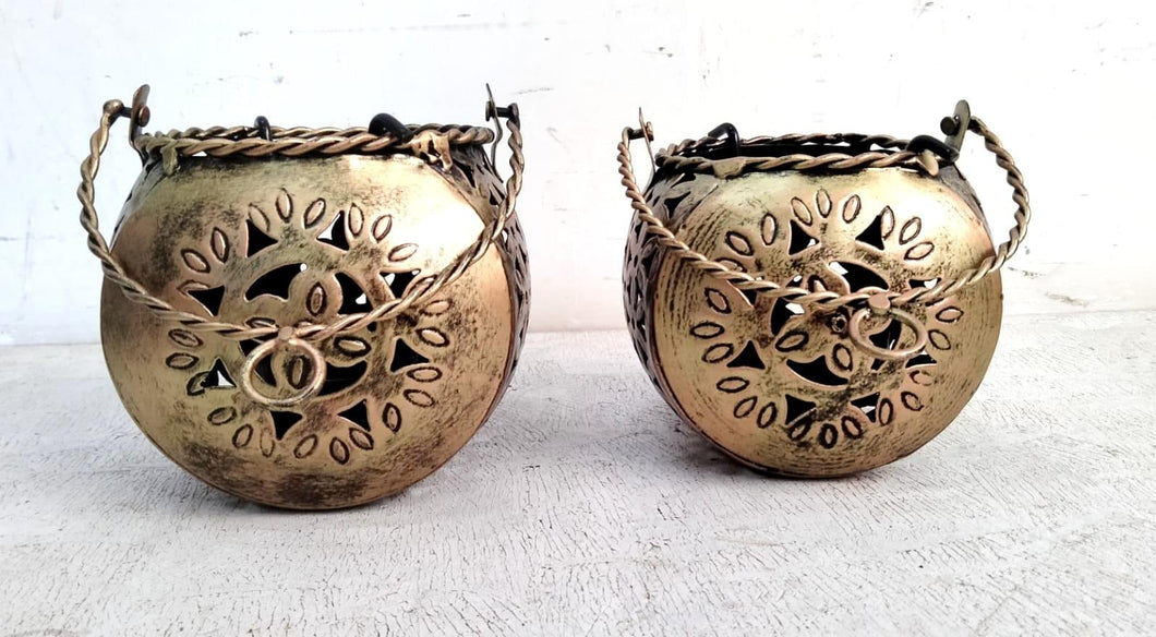 Ball Shaped Tea Light Holder Set of 2 - Style It by Hanika