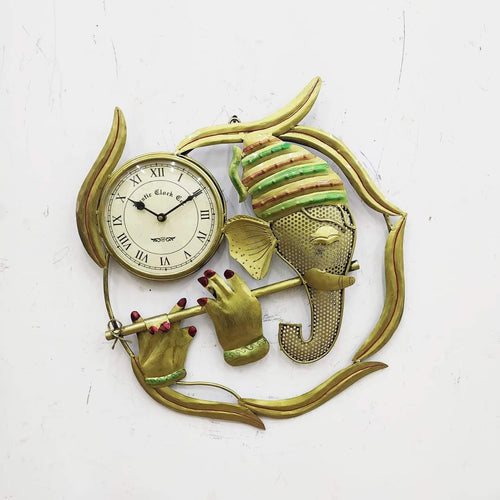 Beautiful Ganesh Bansuri Wall Clock - Style It by Hanika