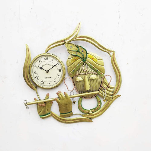 Beautiful Krishna Bansuri Wall Clock - Style It by Hanika