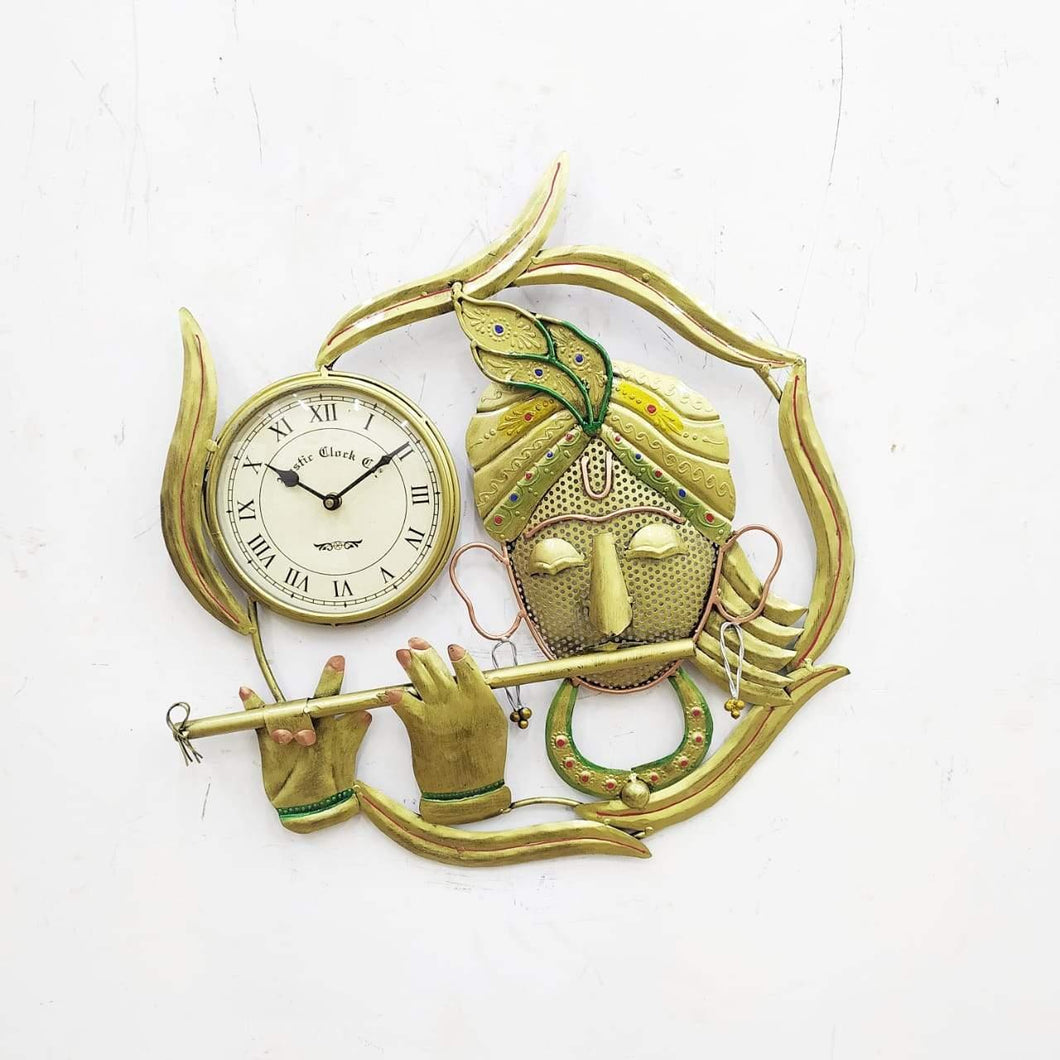 Beautiful Krishna Bansuri Wall Clock - Style It by Hanika