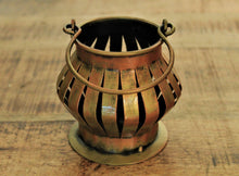 Load image into Gallery viewer, Beautiful Metal Jali Tealight Holder with Handle - Style It by Hanika
