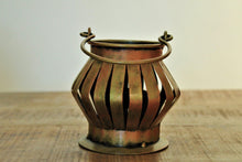 Load image into Gallery viewer, Beautiful Metal Jali Tealight Holder with Handle - Style It by Hanika
