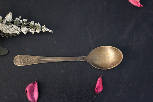 Beautiful Vintage Brass Carved Spoon - Style It by Hanika