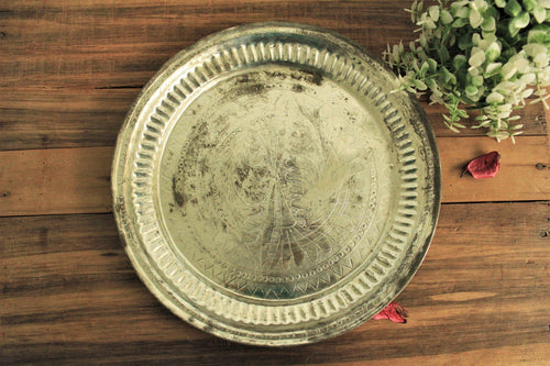 Beautiful Vintage Copper Plate Size - 26 x 26 x 1 cm - Style It by Hanika