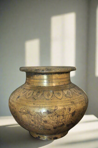 Beautifully Carved Brass Pot - Style It by Hanika