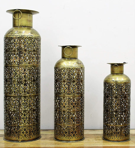 Beautifully Handcrafted Tea Light Holder Set of 3 Pieces. (Height - 29.5, 21.5, 18 Inches) - Style It by Hanika