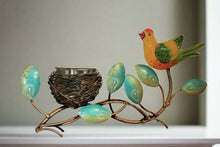 Load image into Gallery viewer, Bird On Branch Metal Sculpture with Glass Candle Holder - Style It by Hanika
