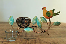 Load image into Gallery viewer, Bird On Branch Metal Sculpture with Glass Candle Holder - Style It by Hanika
