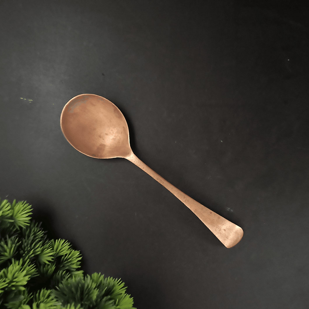 Brass Soup Spoon: Vintage Design Handcrafted by Folk Artisan (6.5