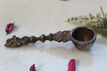 Load image into Gallery viewer, Brass Temple/Pooja Spoon: Vintage Hanuman Finial Design(Size-6.5&quot;) - Style It by Hanika

