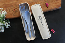 Load image into Gallery viewer, Eco-Friendly Wheat Straw + Food Grade PP Fiber Cutlery Set In Travel Box 8.5&quot; - Style It by Hanika
