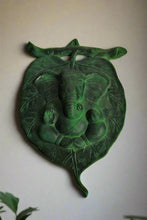 Load image into Gallery viewer, Ganesh on Leaf | Aluminium Pan Patta Ganpati for Wall Décor Size 22.5 x 3 x 32.5 cm - Style It by Hanika
