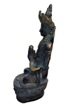 Load image into Gallery viewer, Goddess Tara Devi Sitting on Beautiful Design Pedestal Statue Size 12 x 8 x 11 cm - Style It by Hanika
