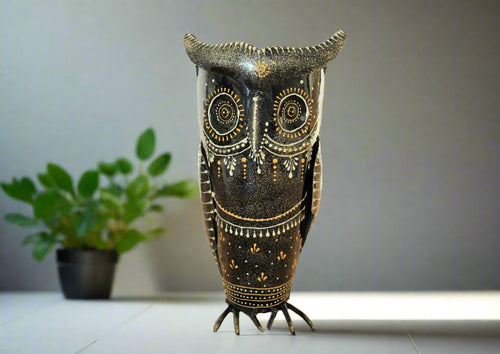 Handcrafted Owl Shaped Flower Vase or Cutlery Stand - Style It by Hanika