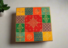 Load image into Gallery viewer, Handcrafted Wooden Painted Chowki 10x10 Inch - Style It by Hanika
