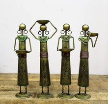 Load image into Gallery viewer, Iron Handcrafted Lady Farmer - Set of 4 Pieces, Golden Finished Size 12.7 x 8.9 x 35.6 cm - Style It by Hanika

