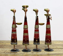 Load image into Gallery viewer, Iron Handcrafted Lady Farmer - Set of 4 Pieces, Multicolored (Max Height - 14 Inches) - Style It by Hanika
