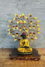 Load image into Gallery viewer, Meditating Buddha Under Tree, Unique Metal Decor - Style It by Hanika
