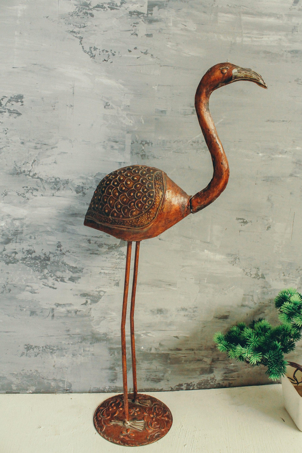 Metal and Wooden Handcrafted Flamingo - Style It by Hanika