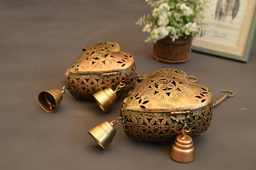 Metal Cut Work Heart Tea Light Holder Set of 2 - Style It by Hanika