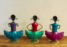 Load image into Gallery viewer, Metal Handcrafted Lady Musician Figurine Set of 3 - Style It by Hanika
