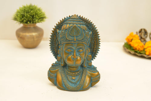 Polyresin Hanuman Bust in Vintage Finish - Style It by Hanika