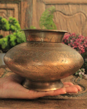 Load image into Gallery viewer, Unique Shaped Brass Pot with minimal designs - Style It by Hanika
