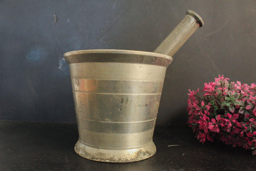 Vintage Aluminium Mortar - Pestle / Okhli Musli Set - Style It by Hanika