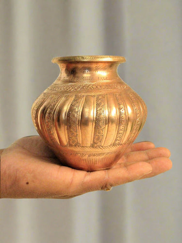 Vintage Beautifully Carved Brass Pot - Style It by Hanika