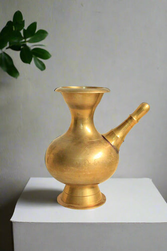 Vintage Brass Holy Water Pot with Spout / Karwa - Style It by Hanika
