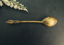 Load image into Gallery viewer, Vintage Brass Tea Spoon with Cutter (Length - 5.5 Inches) - Style It by Hanika
